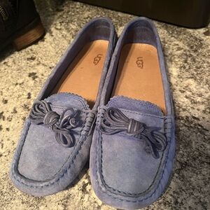 UGG Meena Moccasins Blue Leather Slip On Loafers Women 7.5
